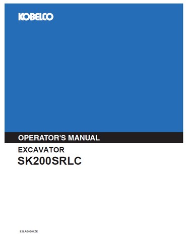 Explore the KOBELCO Excavator SK200SRLC Operator Manual. Equip yourself with vital knowledge to operate your excavator effectively and safely.