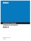 Uncover the KOBELCO Hydraulic Excavator K903 II Operator Manual. Equip yourself with the knowledge needed for safe and efficient excavator operation.