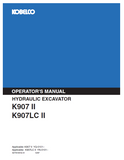  Discover the KOBELCO Hydraulic Excavator K907 II and K907LC II Operator Manual. Access essential guidelines for optimal operation and maintenance.

