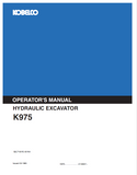 Discover the KOBELCO Hydraulic Excavator K975 Operator Manual. Access essential guidelines and tips for optimal operation and maintenance of your excavator.
