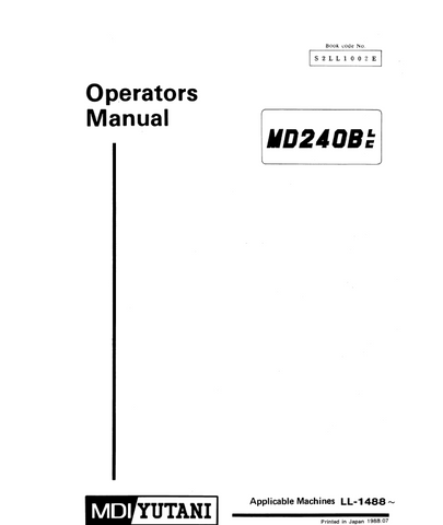 Discover the KOBELCO MD240B Hydraulic Excavator Operator Manual. Access essential guidelines and tips for optimal operation and maintenance of your equipment.