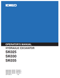Discover the comprehensive operator manual for KOBELCO hydraulic excavators SK025, SK030, and SK035. Enhance your operational efficiency today