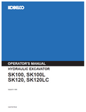 Access detailed operator manuals for KOBELCO hydraulic excavators SK100, SK100L, SK120, and SK120LC