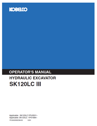 Discover the KOBELCO SK120LC III operator manual, your essential guide for efficient operation and maintenance of this hydraulic excavator.