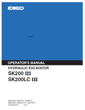 Discover the comprehensive KOBELCO SK200 III operator manual. Enhance your skills and ensure optimal performance with expert guidance and detailed instructions.

