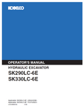 1. Discover the comprehensive operator manual for KOBELCO hydraulic excavators SK290LC-6E and SK330LC-6E. Enhance your operational efficiency today.
