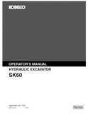 Access the KOBELCO SK60 (RE) Hydraulic Excavator Operator Manual for comprehensive instructions and best practices to enhance your machine's performance.
