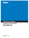 Get the KOBELCO SK70SR-1E Hydraulic Excavator Operator Manual. Equip yourself with vital information for effective operation and maintenance of your excavator.