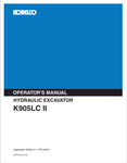 KOBELCO K905LC II (S2YPU1001E-00) OPERATOR MANUAL - PDF FILE