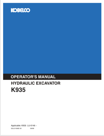 KOBELCO K935 (S2LU1006E-00) OPERATOR MANUAL - PDF FILE