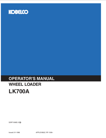 KOBELCO LK700A (S2RF1008E-3 NA) OPERATOR MANUAL - PDF FILE