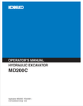 KOBELCO MD200C (KCMYQUM90S001OM-00) OPERATOR MANUAL - PDF FILE