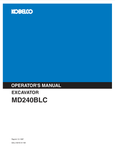 KOBELCO MD240BLC EXCAVATOR (S2LL1001E-01NA) OPERATOR MANUAL - PDF FILE