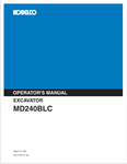 KOBELCO MD240BLC (S2LL1001E-01NA) OPERATOR MANUAL - PDF FILE