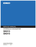 Unlock the full potential of your KOBELCO SK013 and SK015 excavators with the comprehensive service manual S5RO0003E-03, available in a convenient PDF format. This essential guide provides detailed instructions, schematics, and troubleshooting tips to ensure optimal performance and maintenance of your machinery. Whether you're a seasoned technician or a DIY enthusiast, this manual is your go-to resource for keeping your excavators running smoothly and efficiently. Don't miss out on the opportunity to enhanc