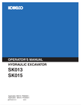 KOBELCO SK013, SK015 (S2PN0001E-01) OPERATOR MANUAL - PDF FILE
