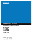 KOBELCO SK024, SK027, SK032 (S2PV1004E-00) OPERATOR MANUAL - PDF FILE