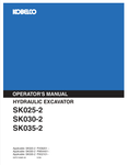 KOBELCO SK025-2, SK030-2 (S2PV1006E-00) OPERATOR MANUAL - PDF FILE