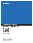 KOBELCO SK025, SK030, SK035 (S2PV1005E-01) OPERATOR MANUAL - PDF FILE