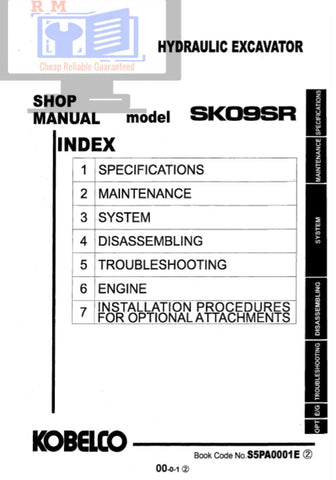 Unlock the full potential of your KOBELCO SK09 Mini Excavator with our comprehensive PDF Shop Manual. This essential resource provides detailed diagrams, maintenance tips, and troubleshooting guidance, ensuring you can operate and maintain your equipment with confidence. Perfect for both seasoned professionals and DIY enthusiasts, this manual is your go-to guide for maximizing performance and longevity. Download now and keep your excavator running smoothly!