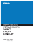 KOBELCO SK100V, SK120V (S2LP1014E-00) OPERATOR MANUAL - PDF FILE