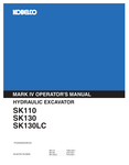 KOBELCO SK110, SK130 (YPUK95S002OM NA) OPERATOR MANUAL - PDF FILE