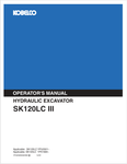 KOBELCO SK120LC III (YPUK92S002OM-00) OPERATOR MANUAL - PDF FILE