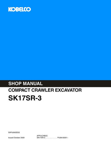Unlock the full potential of your KOBELCO SK17SR-3 Compact Crawler Excavator with the comprehensive Shop Manual S5PU0002E02, available in a convenient PDF format. This essential guide provides detailed insights into maintenance, troubleshooting, and repair procedures, ensuring your excavator operates at peak performance. With easy navigation and clear illustrations, this manual is designed for both seasoned professionals and DIY enthusiasts, making it an invaluable resource for keeping your equipment in top