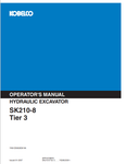KOBELCO SK210-8 TIER 3 (YN91Z00028D8 NA) OPERATOR MANUAL - PDF FILE