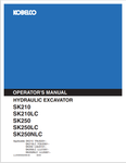 KOBELCO SK210, SK210LC (LLUK95S002OM-00) OPERATOR MANUAL - PDF FILE