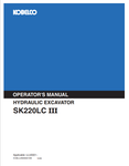 KOBELCO SK220LC III (KCMLLUK90S001OM) OPERATOR MANUAL - PDF FILE