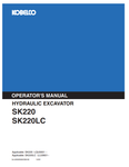 KOBELCO SK220, SK220LC (LLUK92S002OM-00) OPERATOR MANUAL - PDF FILE