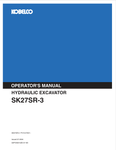 KOBELCO SK27SR-3 (S2PV00014ZE-01 NA) OPERATOR MANUAL - PDF FILE