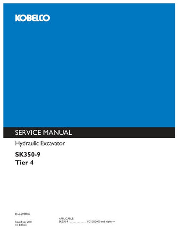 Unlock the full potential of your KOBELCO SK350-9 Hydraulic Excavator with the comprehensive Service Manual S5LC0026E03. This PDF guide is an essential resource for operators and technicians, providing detailed insights into maintenance, troubleshooting, and repair procedures tailored specifically for your excavator model.