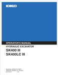 KOBELCO SK400 III (S2LS1003E-01) OPERATOR MANUAL - PDF FILE