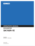 KOBELCO SK70SR-1E (S2YT00010ZE-01NA) OPERATOR MANUAL - PDF FILE
