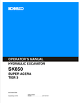 KOBELCO SK850 (S2LY00001ZE06) OPERATOR MANUAL - PDF FILE