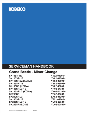 KOBELCO SK, YT (S7YO00107ZE01) OPERATOR MANUAL - PDF FILE