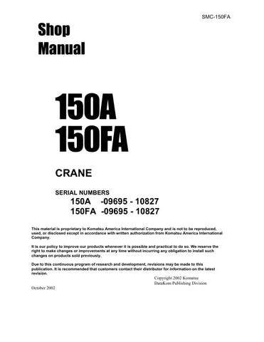 Unlock the full potential of your KOMATSU machinery with the comprehensive 150A 09695-10827 and 150FA 09695-10827 Shop Manual SMC-150FA, available in a convenient PDF format. This essential resource provides detailed instructions, diagrams, and troubleshooting tips to ensure optimal performance and maintenance of your equipment. Perfect for both seasoned professionals and DIY enthusiasts, this manual is your go-to guide for efficient repairs and upkeep, helping you save time and reduce downtime. Invest in y