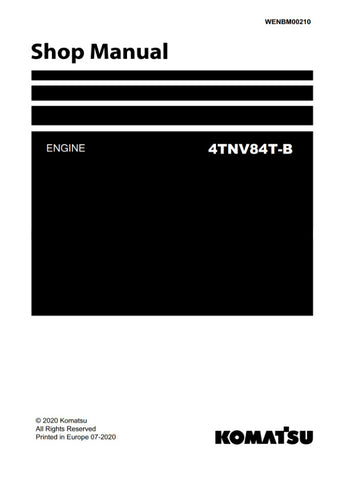 Unlock the full potential of your KOMATSU 4TNV84T-B engine with the comprehensive Shop Manual (WENBM00210) in PDF format. This essential resource provides detailed insights into maintenance, troubleshooting, and repair procedures, ensuring your engine operates at peak performance. With easy navigation and clear illustrations, this manual is perfect for both seasoned mechanics and DIY enthusiasts. Invest in your engine's longevity and efficiency today!