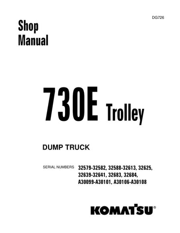Discover the ultimate resource for maintaining your KOMATSU 730E dump truck with the comprehensive DG726 Shop Manual. This PDF file covers models 32579-32582, 32588-32613, 32625, 32639-32641, 32683, 32684, and A30099-A30101, A30106-A30108, providing detailed instructions and specifications to ensure optimal performance and longevity of your equipment. With easy navigation and clear diagrams, this manual is an essential tool for both seasoned professionals and DIY enthusiasts, empowering you to tackle repair