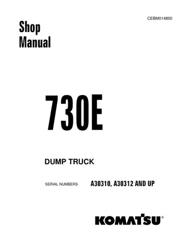 Unlock the full potential of your KOMATSU 730E with the comprehensive SHOP MANUAL CEBM014800, designed specifically for models A30310, A30312, and up. This PDF file is an essential resource for operators and technicians, providing detailed insights into maintenance, troubleshooting, and repair procedures. With clear diagrams and step-by-step instructions, you can ensure optimal performance and longevity of your equipment. Invest in this manual today to enhance your operational efficiency and reduce downtime