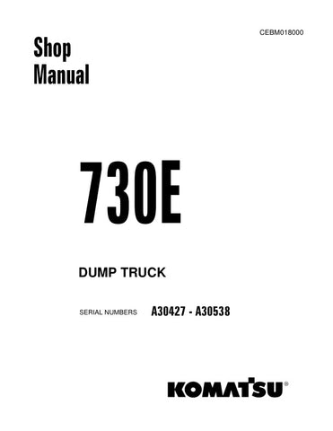 Unlock the full potential of your KOMATSU 730E dump truck with the comprehensive A30427-A30538 Shop Manual (CEBM018000) in PDF format. This essential resource provides detailed schematics, maintenance guidelines, and troubleshooting tips, ensuring your equipment operates at peak performance. Perfect for technicians and operators alike, this manual is designed to enhance your understanding and efficiency, making repairs and maintenance straightforward and hassle-free. Invest in this invaluable tool today and