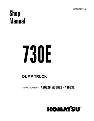 Unlock the full potential of your KOMATSU 730E dump truck with the comprehensive shop manual CEBM025700, available in a convenient PDF format. This essential resource covers models A30620, A30622-A30632, providing detailed insights into maintenance, troubleshooting, and repair procedures. With clear diagrams and step-by-step instructions, you can ensure optimal performance and longevity of your equipment, making it a must-have for any operator or technician. Invest in this manual today to enhance your opera