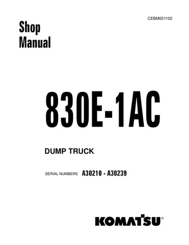 Unlock the full potential of your KOMATSU 830E-1AC Dump Truck with the comprehensive Shop Manual (CEBM021102) in PDF format. This essential resource covers everything from maintenance procedures to troubleshooting tips, ensuring your equipment operates at peak performance. With detailed diagrams and step-by-step instructions, you'll save time and reduce downtime, making it an invaluable tool for any operator or technician. Invest in your efficiency and keep your dump truck running smoothly with this indispe