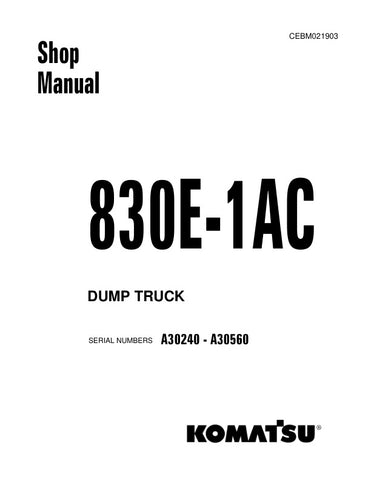 Unlock the full potential of your KOMATSU 830E-1AC Dump Truck with the comprehensive Shop Manual (CEBM021903) in PDF format. This essential resource provides detailed insights into maintenance, troubleshooting, and repair procedures, ensuring your equipment operates at peak performance. With easy navigation and clear illustrations, this manual is designed for both seasoned professionals and newcomers alike, making it an invaluable addition to your toolkit. Invest in your machinery's longevity and efficiency