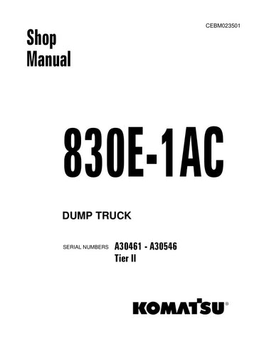 Unlock the full potential of your KOMATSU 830E-1AC Tier II Dump Truck with the comprehensive Shop Manual (CEBM023501) in PDF format. This essential resource provides detailed insights into maintenance, troubleshooting, and repair procedures, ensuring your equipment operates at peak performance. With easy navigation and clear illustrations, this manual is designed for both seasoned professionals and newcomers alike, making it an invaluable tool for maximizing efficiency and minimizing downtime. Invest in you