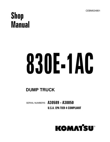 Unlock the full potential of your KOMATSU 830E-1AC Dump Truck with the comprehensive Shop Manual (CEBM024801) in PDF format. This essential resource provides detailed insights into maintenance, troubleshooting, and repair procedures, ensuring your equipment operates at peak performance. With easy navigation and clear illustrations, this manual is designed for both seasoned professionals and newcomers alike, making it an invaluable tool for efficient and effective upkeep of your dump truck. Don't miss out on