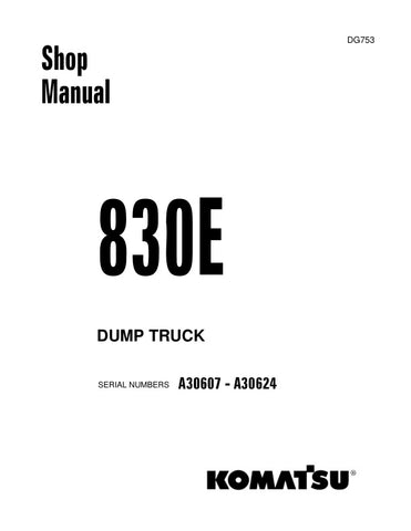 Unlock the full potential of your KOMATSU 830E with the comprehensive A30607-A30624 Shop Manual (DG753) in PDF format. This essential resource provides detailed insights into maintenance, troubleshooting, and repair procedures, ensuring your equipment operates at peak performance. With easy navigation and clear illustrations, this manual is designed for both seasoned professionals and DIY enthusiasts, making it an invaluable addition to your toolkit. Don't miss the opportunity to enhance your operational ef