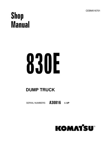 Enhance your maintenance capabilities with the KOMATSU 830E A30816 & UP Dump Truck Service Manual (CEBM016701) in PDF format. This comprehensive guide provides detailed insights into the operation, troubleshooting, and repair of your dump truck, ensuring optimal performance and longevity. With easy navigation and clear illustrations, this manual is an essential resource for technicians and operators alike, empowering you to tackle any service task with confidence. Invest in this invaluable tool today and ke